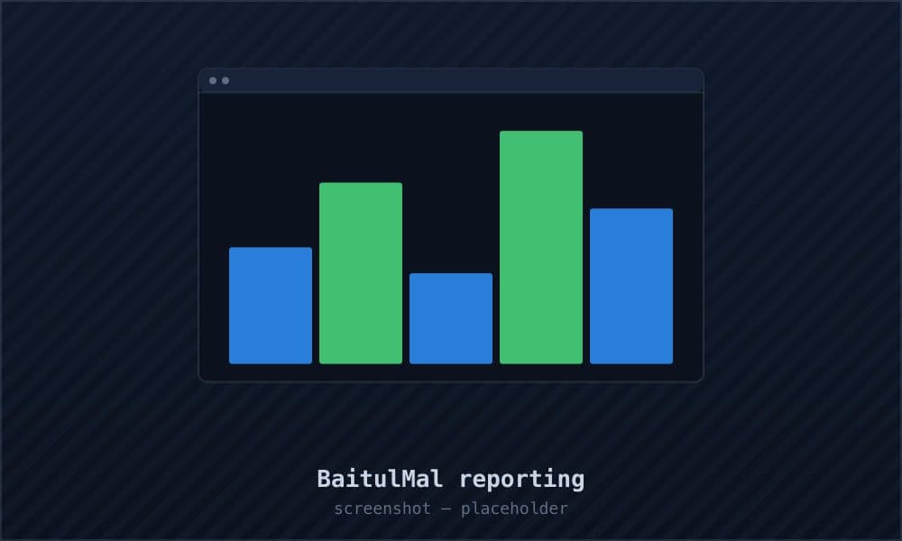 Financial reporting screen